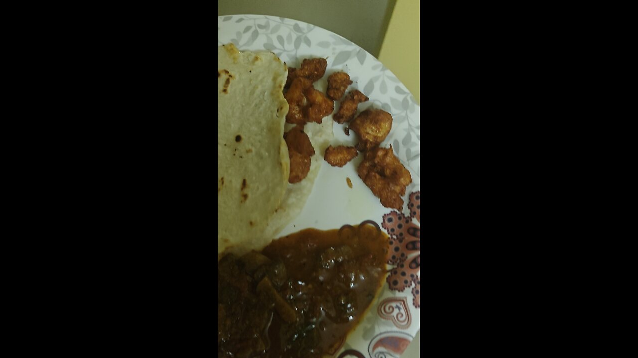 Prawn fry with Roti
