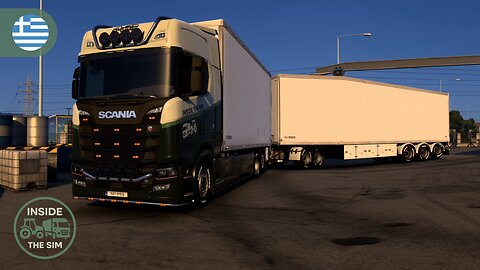 Driving on Narrow Roads in Greece | Wheel cam | Drawbar Trailer + V8 Brutal Sound | 32:9 Ultra-Wide