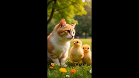 How many chicken babies can have with cats😘#shorts #animals #viralreels