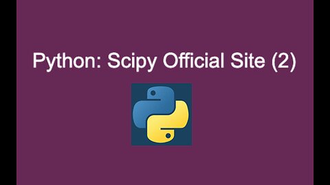 56. Python: Scipy Official Site(2)