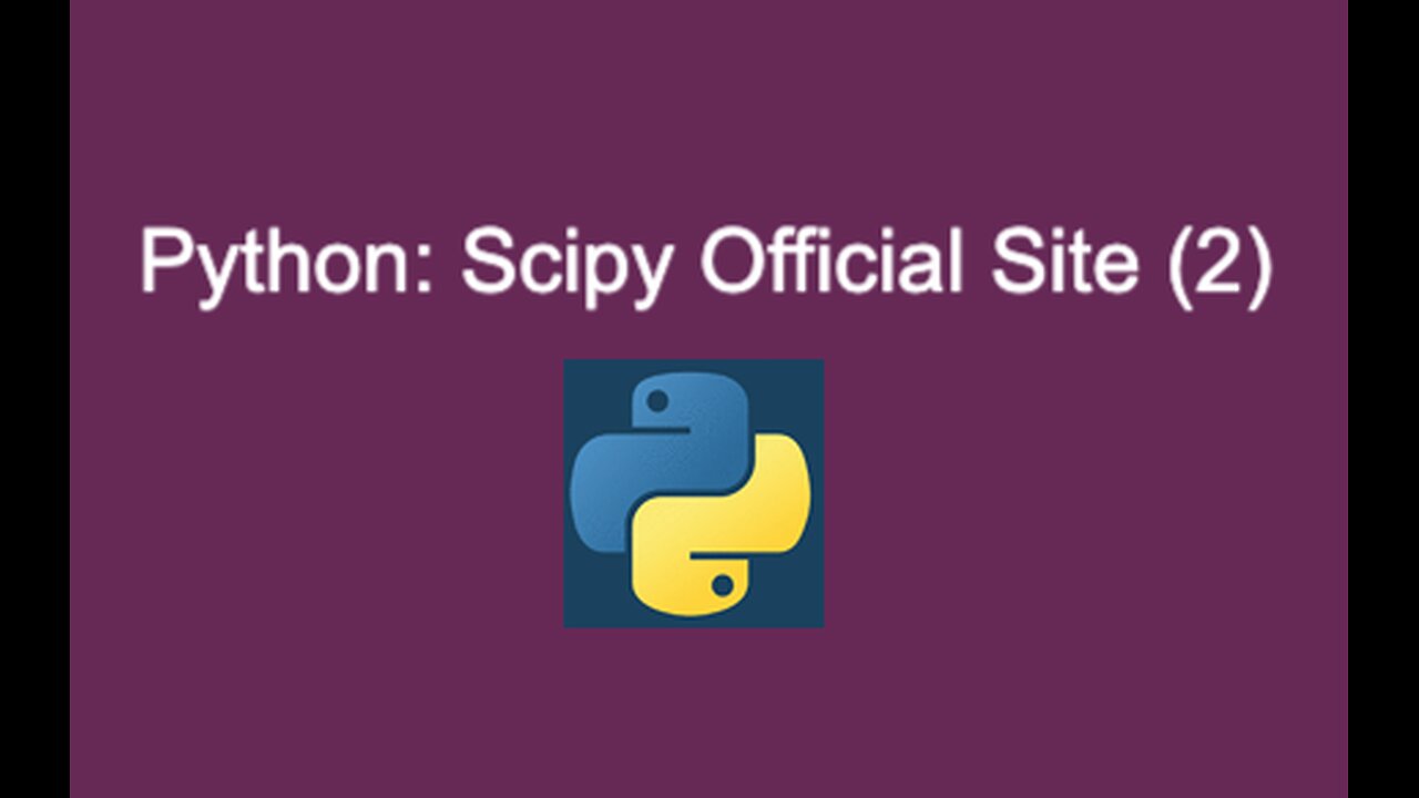 56. Python: Scipy Official Site(2)