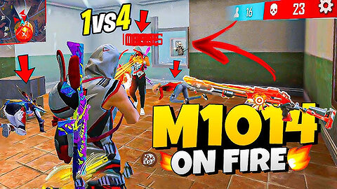😱 M1014 OP Headshot Clutch | Free Fire 1v2/1v4 Last Second Booyah 🔥