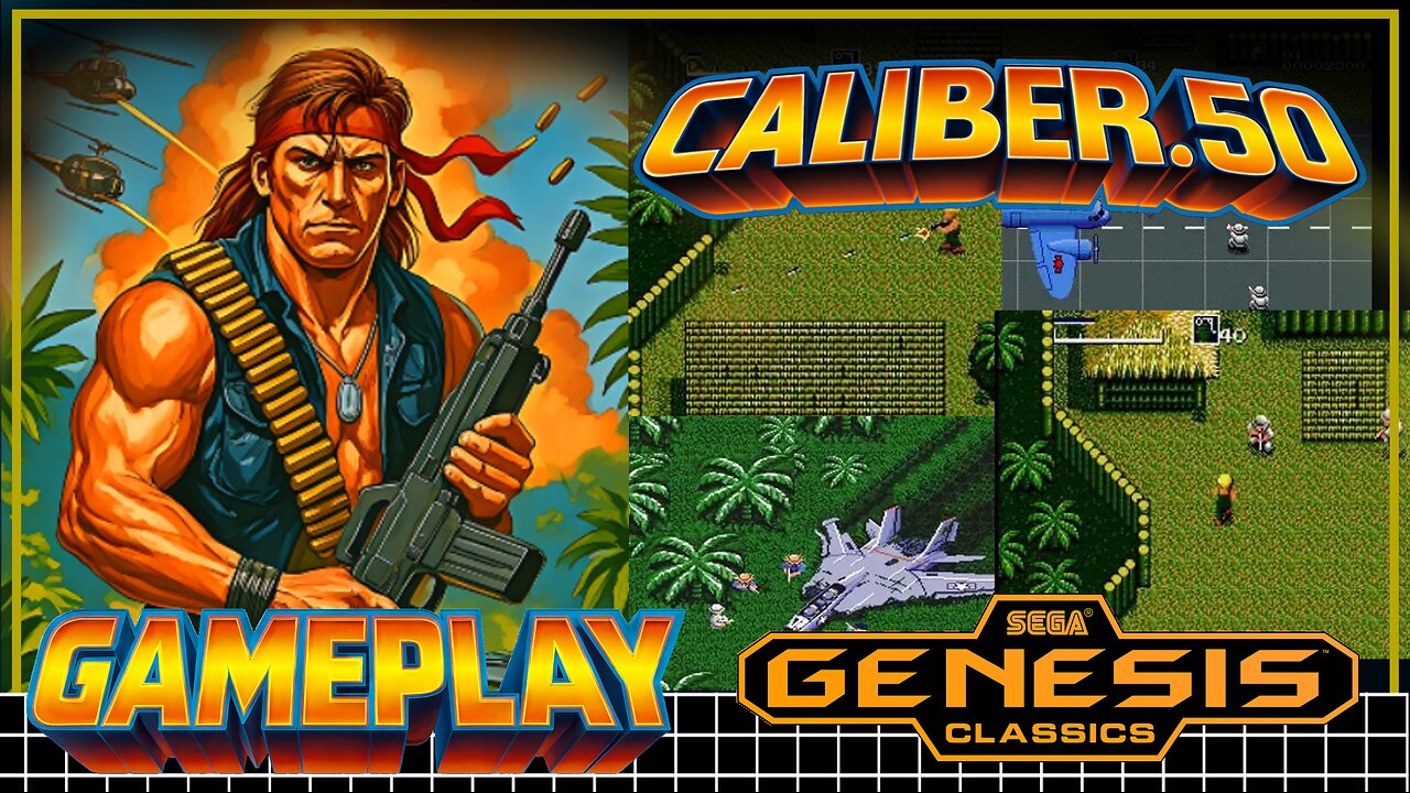 🔥 GAMEPLAY - CALIBER .50 - SEGA GENESIS: An explosion of retro gameplay! 🔫🕹️💥