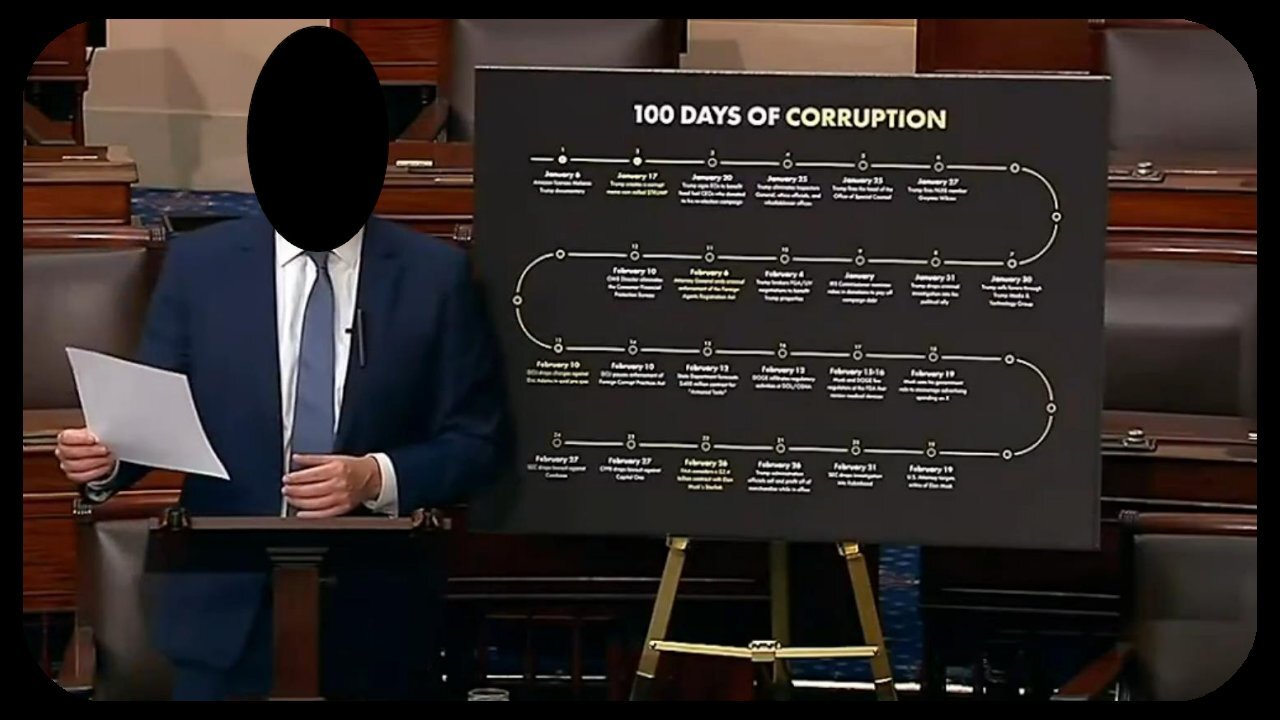 Corrupt Senator defames Musk and Trump on Senate floor - May 1, 2025