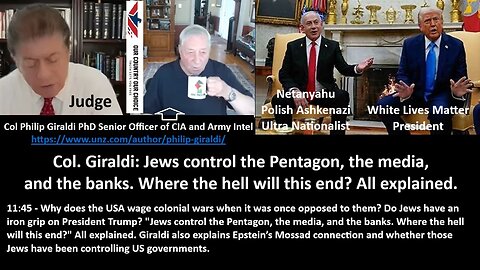 Col. Giraldi, PhD, CIA/Army Intel Senior Officer: Jews control the Pentagon, the media, and the banks. Where the hell will this end? All explained.