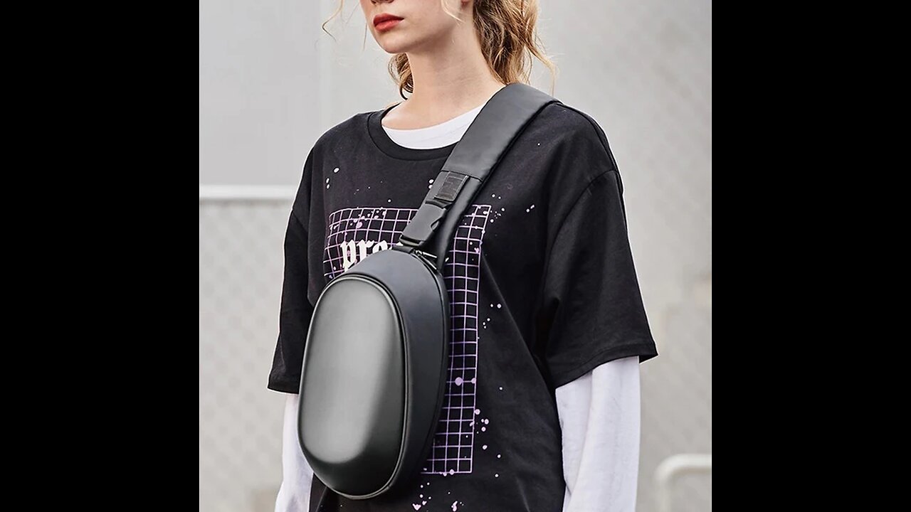 Waterproof Sling Bag, with Hard Shell, Anti-impact Design and Large Capacity, for Travel, Outing