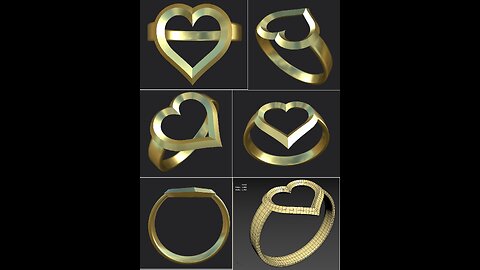 ❤️ A Heart-Style Gold Ring Designed in 3D — Pure Love in Detail