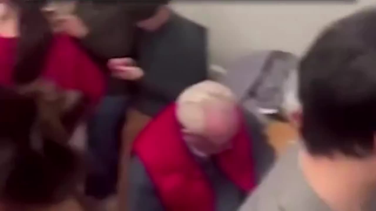 Students sheltering in place at a Brown University library.