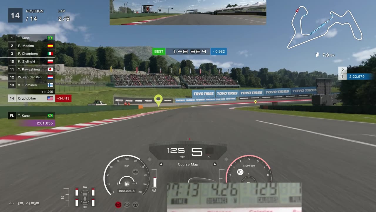 Playing Gran Turismo 7 while riding exercise bike