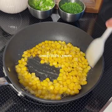 Cheesy corn and Buldak ramen 🍜😮‍💨✨ Cheesy corn