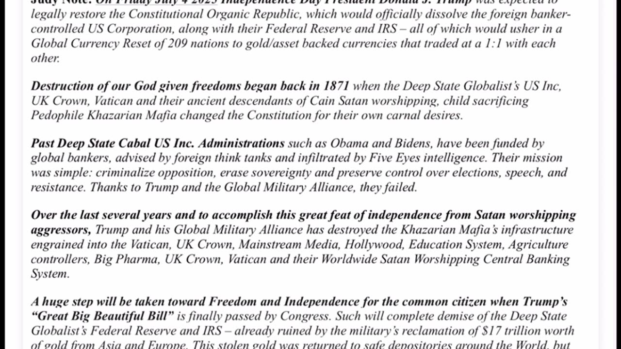 WTPN SITUATION UPDATE FEATURING RESTORED REPUBLIC 63025