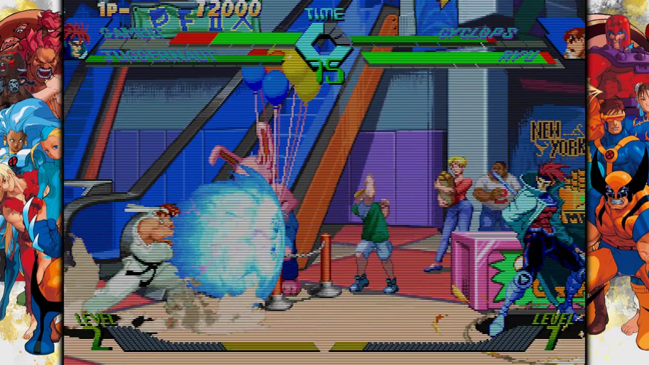 X-Men vs. Street Fighter - Gambit & Juggernaut vs Cyclops & Ryu - 4K