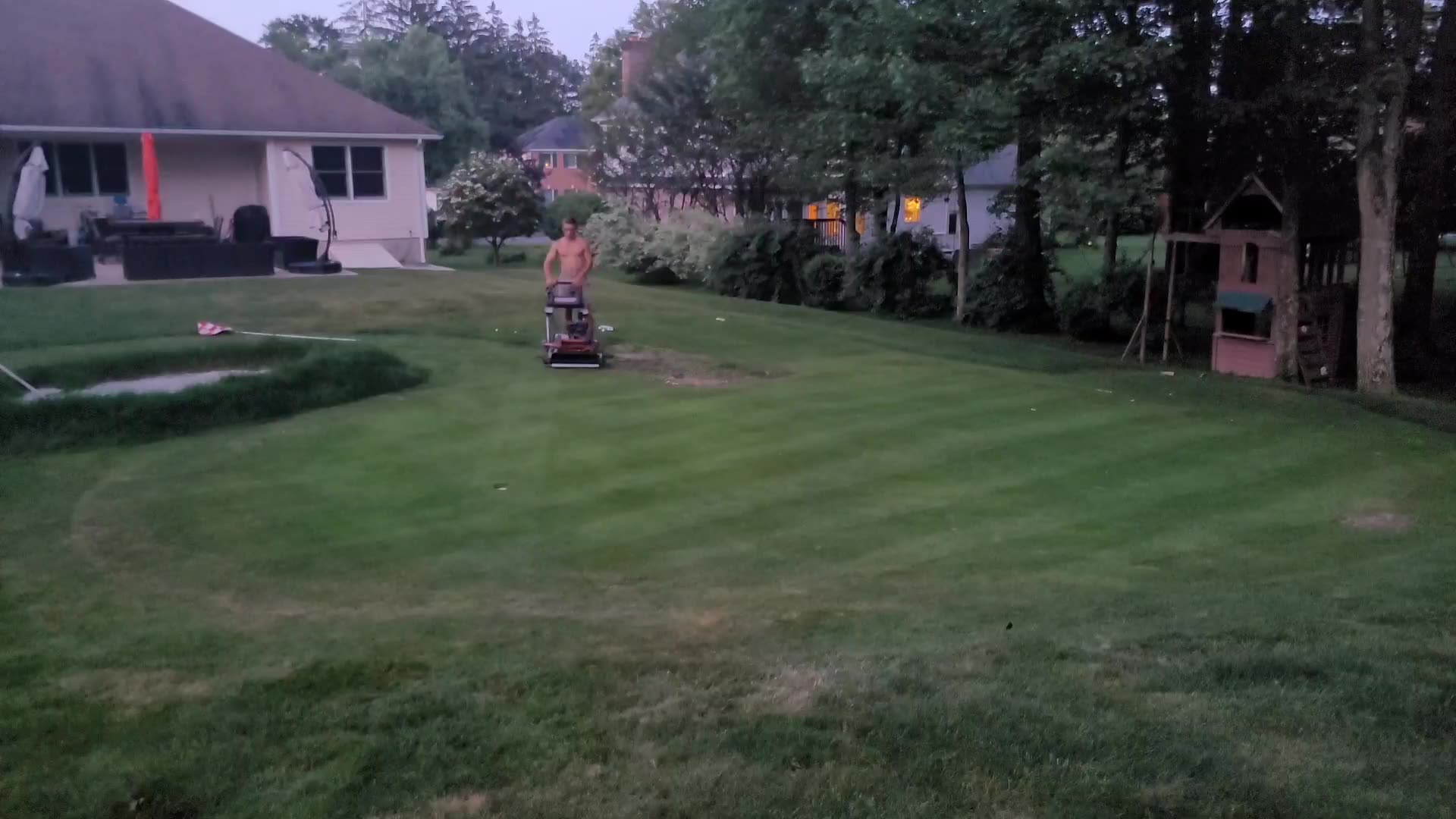 Timelapse of cutting Backyard Golf Green