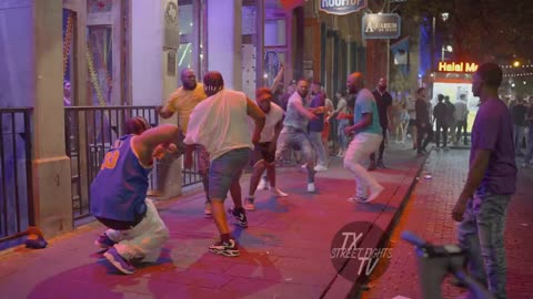 Classic Chaos: Wild Street Brawl Breaks Out in Downtown Austin | Knockout on 6th Street