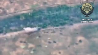 Russian Tank is Lit Up by Drones