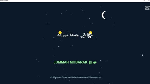 create a "Jumma Mubarak 🕌" post with turtle graphics using python