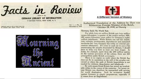 Facts in Review printed by German Embassy 1939 - Germany Seeks No World Rule