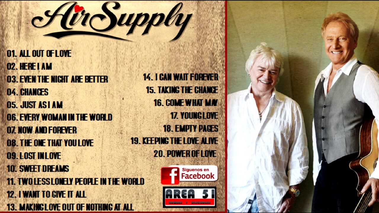 AIR SUPPLY - 20 GRANDES EXITOS