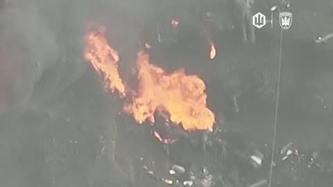 Russian Soldier Lit Up While Trying to Cross Anti-Tank Ditch with Land Mines