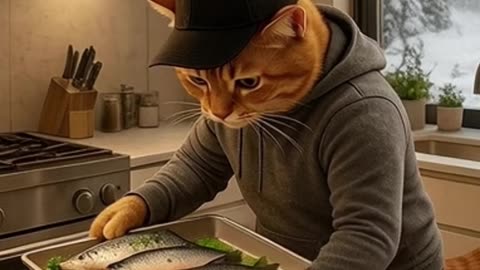 Epic Adventure Orange Tabby Cat Rides Snow Bike Home After an Incredible Ice Fishing Journey