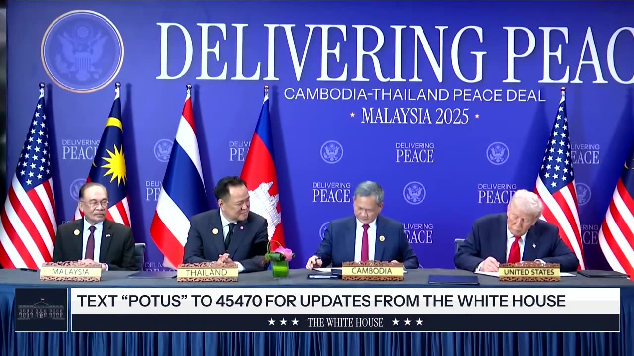 President Trump Participates in a Signing with the Prime Ministers of Cambodia and Thailand