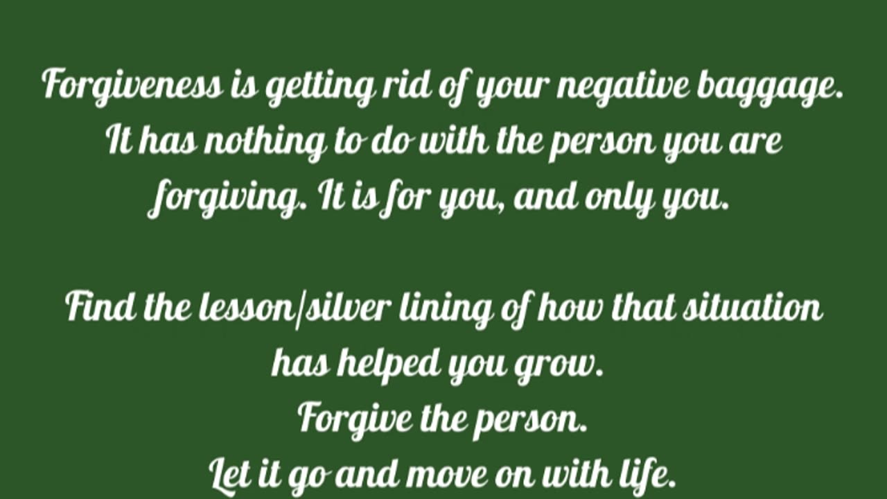 Forgiveness is about you, and no one else