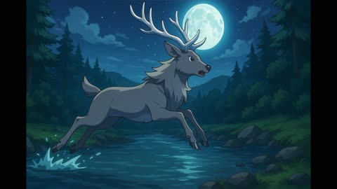 Silver antlered deer V1