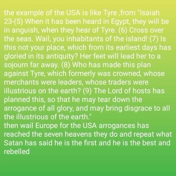 wail O Europe for the USA arrogances has reached the seven heavens