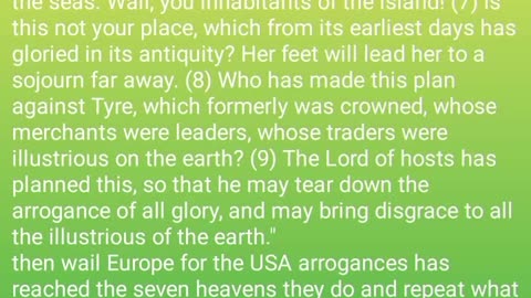wail O Europe for the USA arrogances has reached the seven heavens