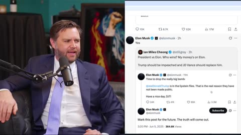 Elon vs Trump - JD Vance on Theo Von #politics #impeachment #twitter #trump