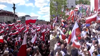 Warsaw sees rival rallies for Trzaskowski, Nawrocki