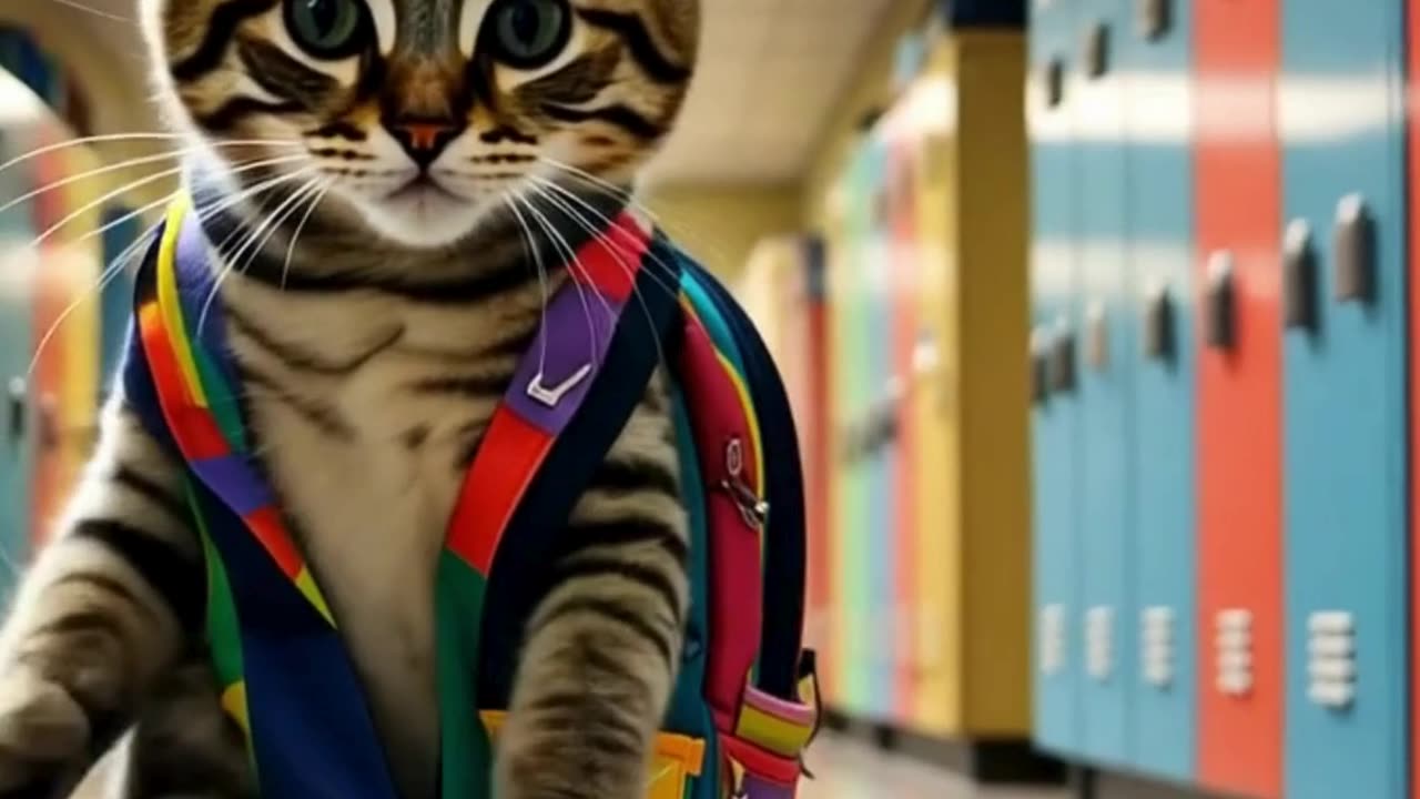 "The Cutest Cat’s First Day of School!"