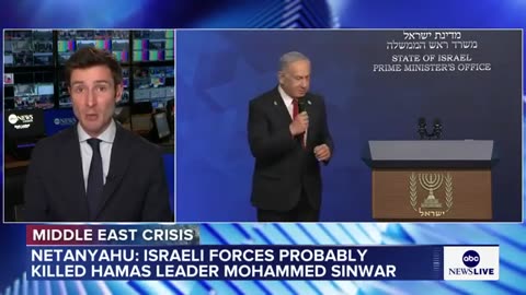 Israel's Netanyahu says 'it appears' Hamas leader Mohammed Sinwar was killed