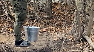 The Ukrainian soldier shows off his "70-meter-long" dugout apartment, where he will end his life.