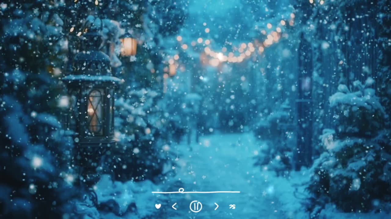 Christmas Jazz Music with Winter Snowfall Ambience