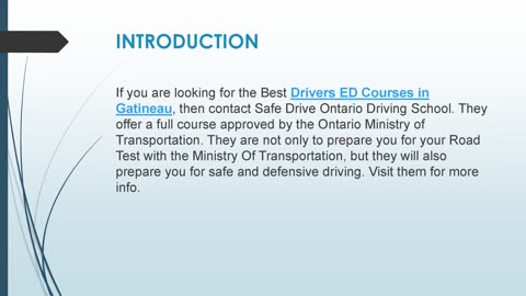 Best Drivers ED Courses in Gatineau