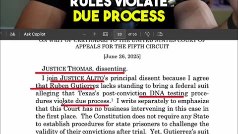 Clarence Thomas TORCHES Supreme Court Over DNA Death Row Ruling