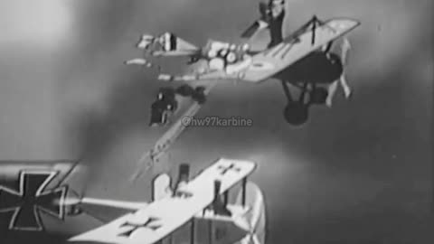 WWII-era cartoon summarizing the development of aerial combat during WWI