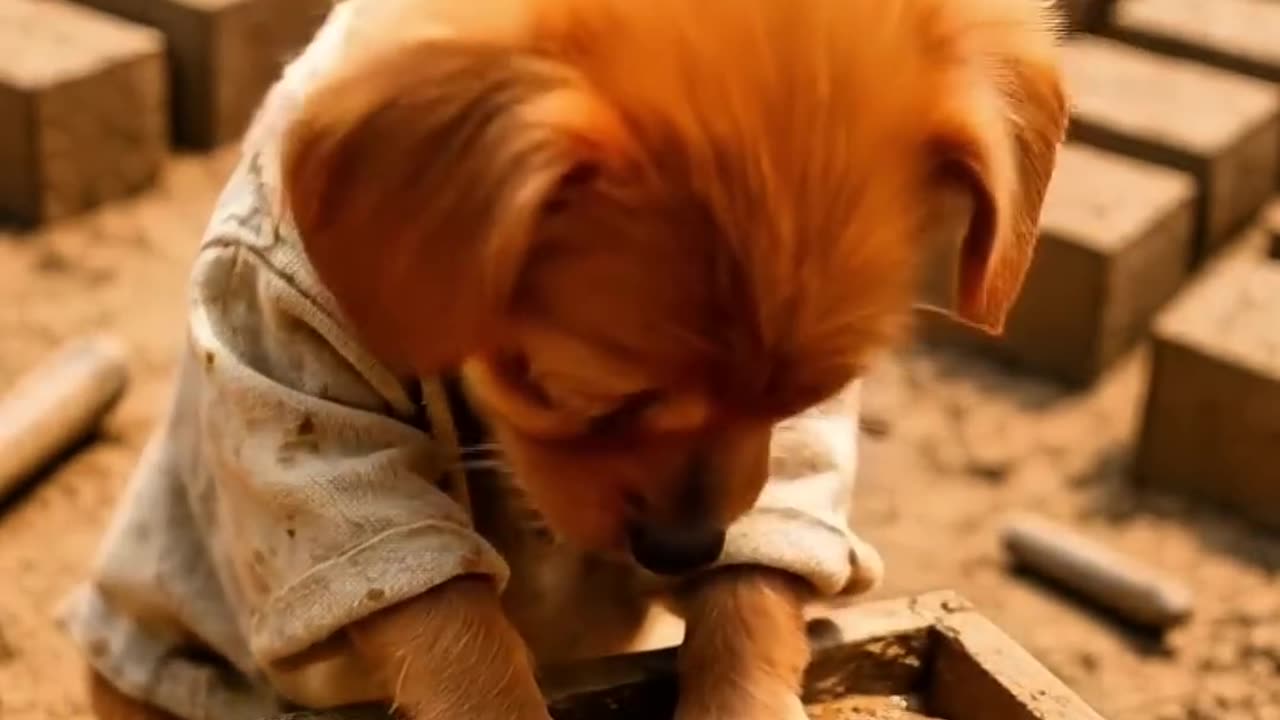 The poor puppy didn't have food so, his friends making fun of him