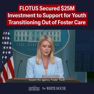 HUGE First Lady Trump helped secure a $25M investment for youth transitioning out of foster care.