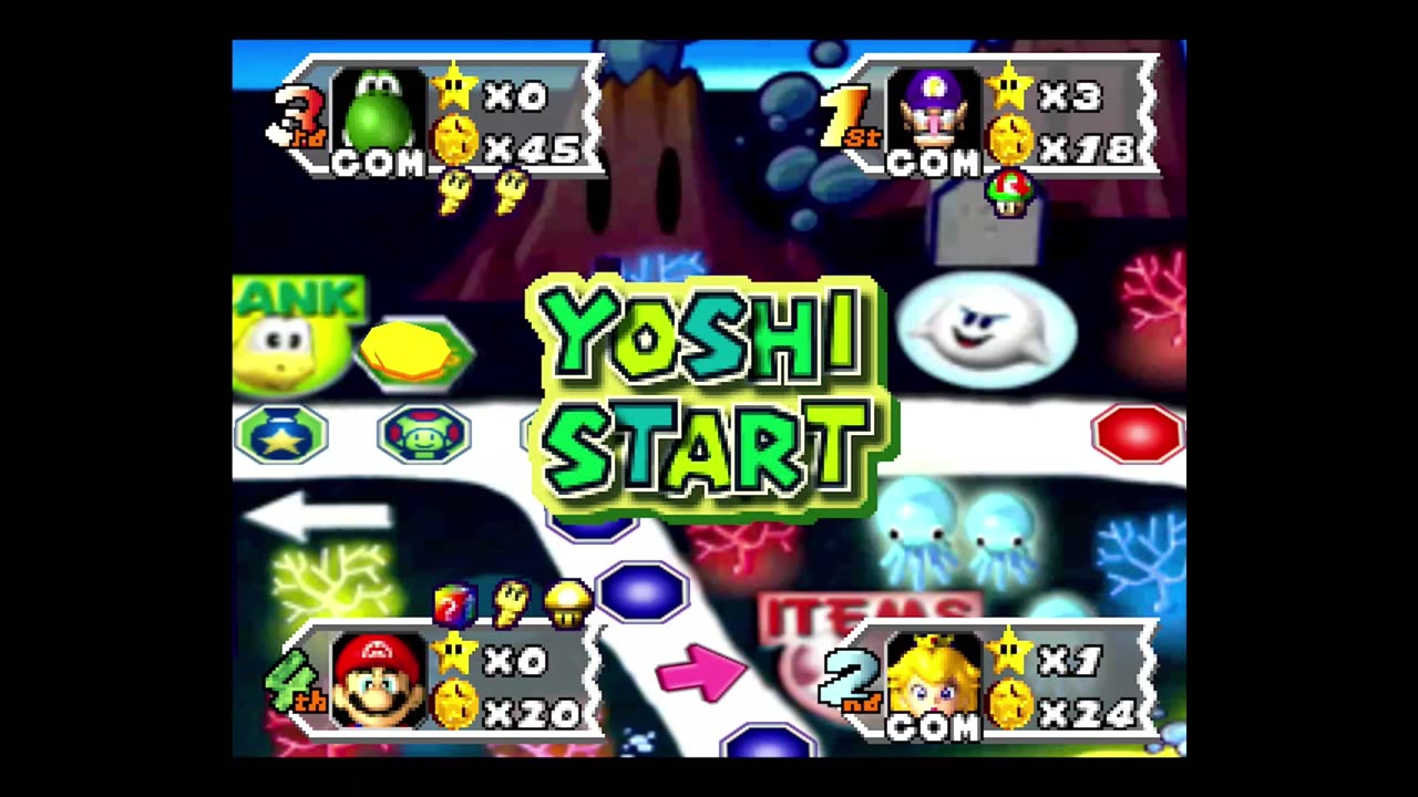 #MarioParty3 Deep Bloober Sea 35 Turn Game HARD A.I. Part Ten