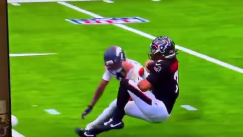 Texans QB CJ Stroud was slow to get up after taking a hit while sliding on this play