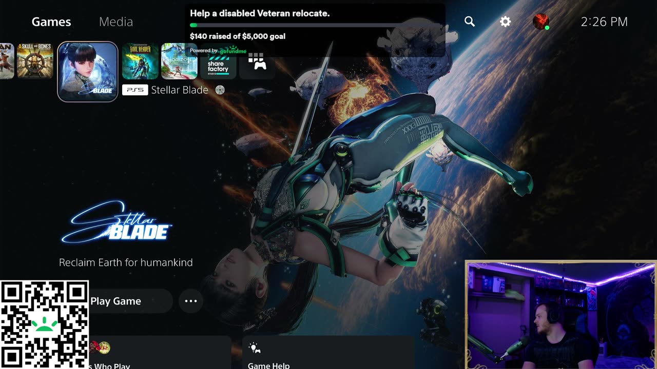 Stellar Blade 1st play, Fundraiser for a disabled veteran.