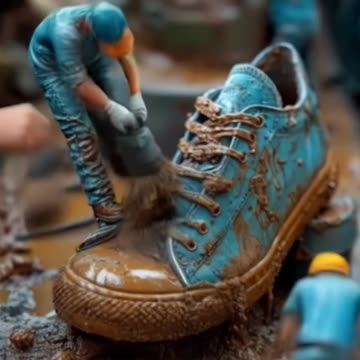 Little workers take on giant working! ♻️ Watch as they workers🎁🍔🥮 #shortvideo #shorts #ai