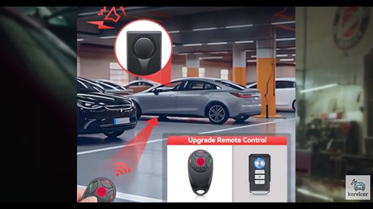 Car Vibration Sound & Light Alarm with Remote, ELECTOP 108dB Automobile Anti-The