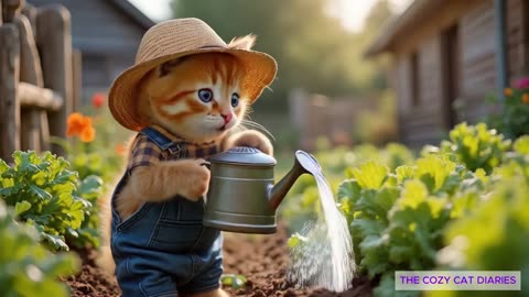 🌻Tiny Farmer Cat_s Busy Day on the Countryside Farm_🚜(1080P_HD)