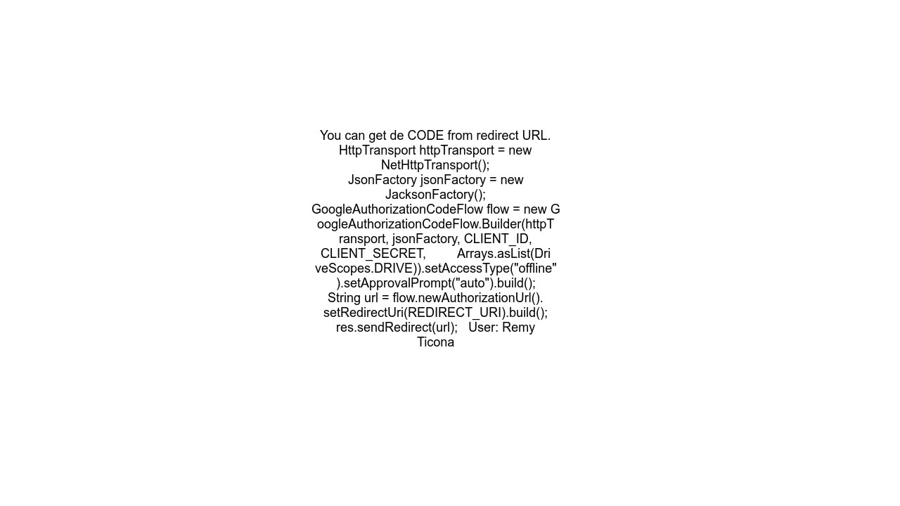 How to get authorization code for GoogleAuthorizationCodeTokenRequest in Java