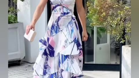 Floral Elegant Long Printed Dresses Summer Casual Fashion Outfits Summer 2025 Auto-dubbed