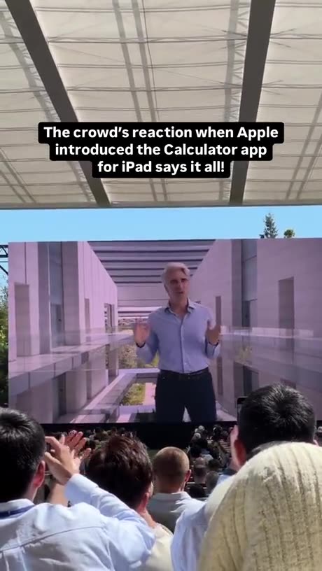 This isn't a skit it's an Apple event conducted last year iPad gets a calculator app after 14 years