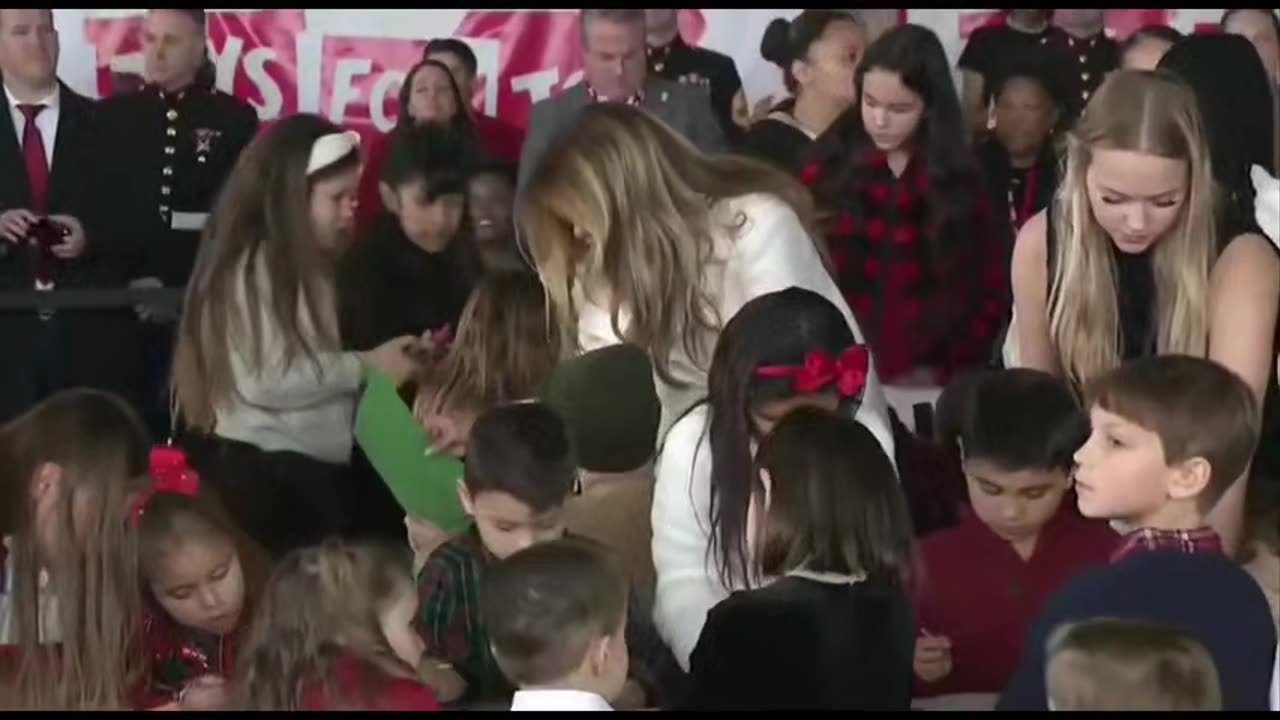 Melania Trump Takes Selfies With Children At Toys for Tots